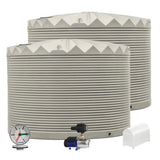 2 x 22,500L Rainwater Tanks + Pump + Pump Cover + Dial Gauge