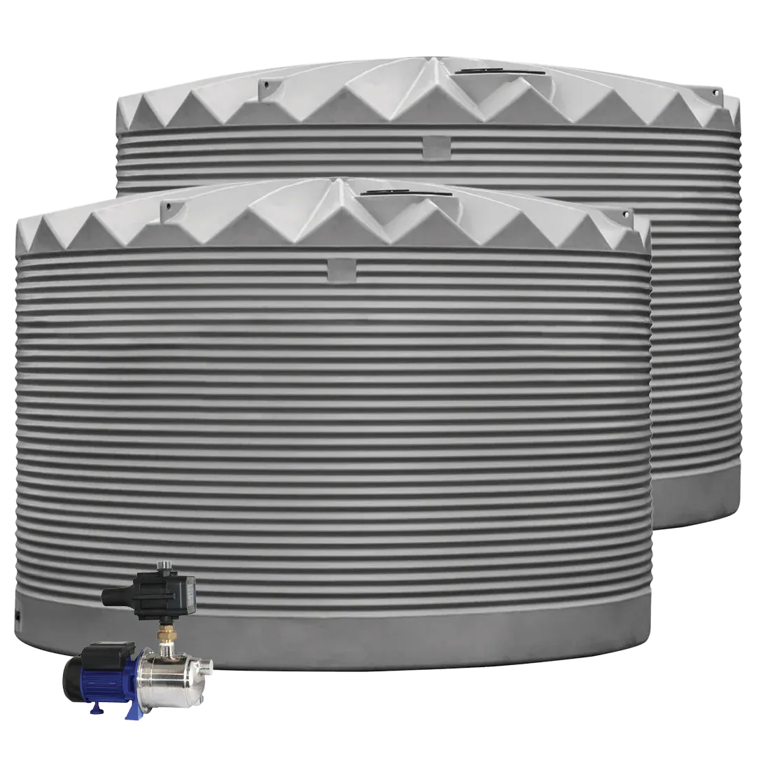 2 x 27,000L Rainwater Tanks + Pump Heritage Green (Cottage Green™) RapidPlas Product from Austral Ag