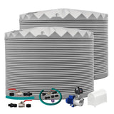 2 x 22,500L Rainwater Tanks + Pump + Pump Cover + Joiner Kit + Connection Kit