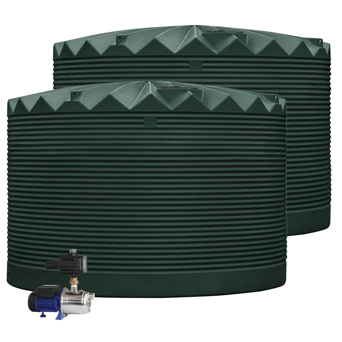 2 x 27,000L Rainwater Tanks + Pump Heritage Red (Manor Red™) RapidPlas Product from Austral Ag