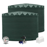 2 x 22,500L Rainwater Tanks + Pump + Pump Cover + Dial Gauge