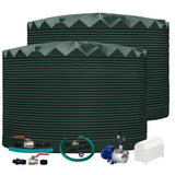 2 x 27,000L Rainwater Tanks + Pump + Pump Cover + Joiner Kit + Connection Kit