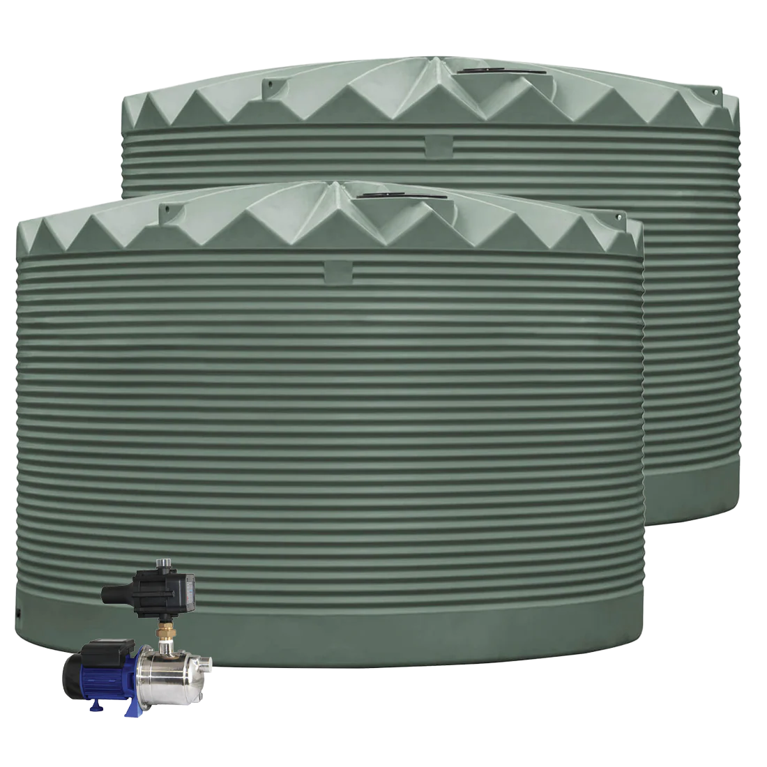 2 x 27,000L Rainwater Tanks + Pump Desert Haze (Sandbank™) RapidPlas Product from Austral Ag