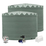 2 x 22,500L Rainwater Tanks + Pump + Pump Cover + Dial Gauge
