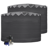 2 x 27,000L Rainwater Tanks + Pump Dark Grey (Basalt™) RapidPlas Product from Austral Ag