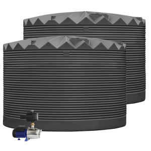 2 x 27,000L Rainwater Tanks + Pump Dark Grey (Basalt™) RapidPlas Product from Austral Ag
