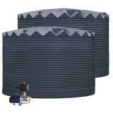 2 x 27,000L Rainwater Tanks + Pump Black (NightSky™) RapidPlas Product from Austral Ag