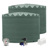 2 x 22,500L Rainwater Tanks + Pump + Pump Cover + Dial Gauge