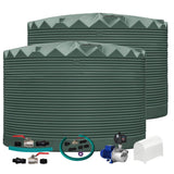 2 x 27,000L Rainwater Tanks + Pump + Pump Cover + Joiner Kit + Connection Kit