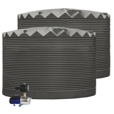 2 x 27,000L Rainwater Tanks + Pump Beige (Riversand™) RapidPlas Product from Austral Ag