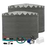 2 x 22,500L Rainwater Tanks + Pump + Pump Cover + Joiner Kit + Connection Kit