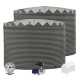 2 x 22,500L Rainwater Tanks + Pump + Pump Cover + Dial Gauge