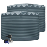 2 x 27,000L Rainwater Tanks + Pump Armour Grey (Windspray™) RapidPlas Product from Austral Ag