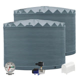 2 x 22,500L Rainwater Tanks + Pump + Pump Cover + Dial Gauge