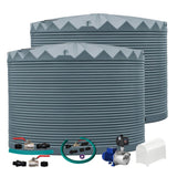 2 x 22,500L Rainwater Tanks + Pump + Pump Cover + Joiner Kit + Connection Kit