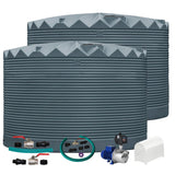 2 x 27,000L Rainwater Tanks + Pump + Pump Cover + Joiner Kit + Connection Kit
