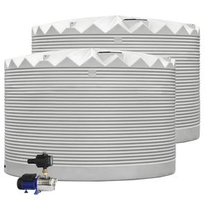 2 x 27,000L Rainwater Tanks + Pump  RapidPlas Product from Austral Ag