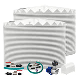 2 x 22,500L Rainwater Tanks + Pump + Pump Cover + Joiner Kit + Connection Kit