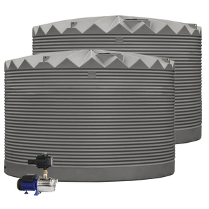 2 x 27,000L Rainwater Tanks + Pump  RapidPlas Product from Austral Ag