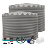 2 x 22,500L Rainwater Tanks + Pump + Pump Cover + Joiner Kit + Connection Kit
