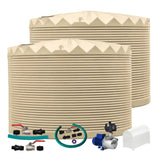 2 x 22,500L Rainwater Tanks + Pump + Pump Cover + Joiner Kit + Connection Kit