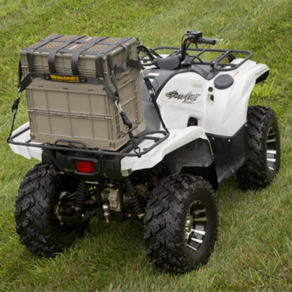 cargo netting on a quad bike