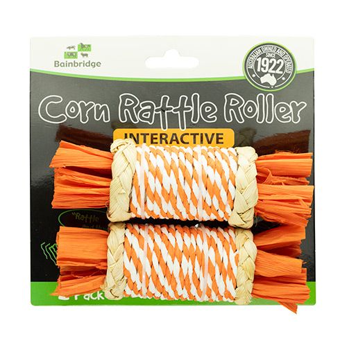 15475 - Animal Accessories - Bird/Small Animal Toy - Naturals - Corn Rattle Roller (2pk) - Austral Ag