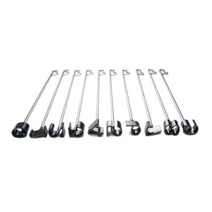 12723 - Livestock - Branding Iron - Stainless Steel - 0 to 9 Set (10 Brands Total) - Austral Ag