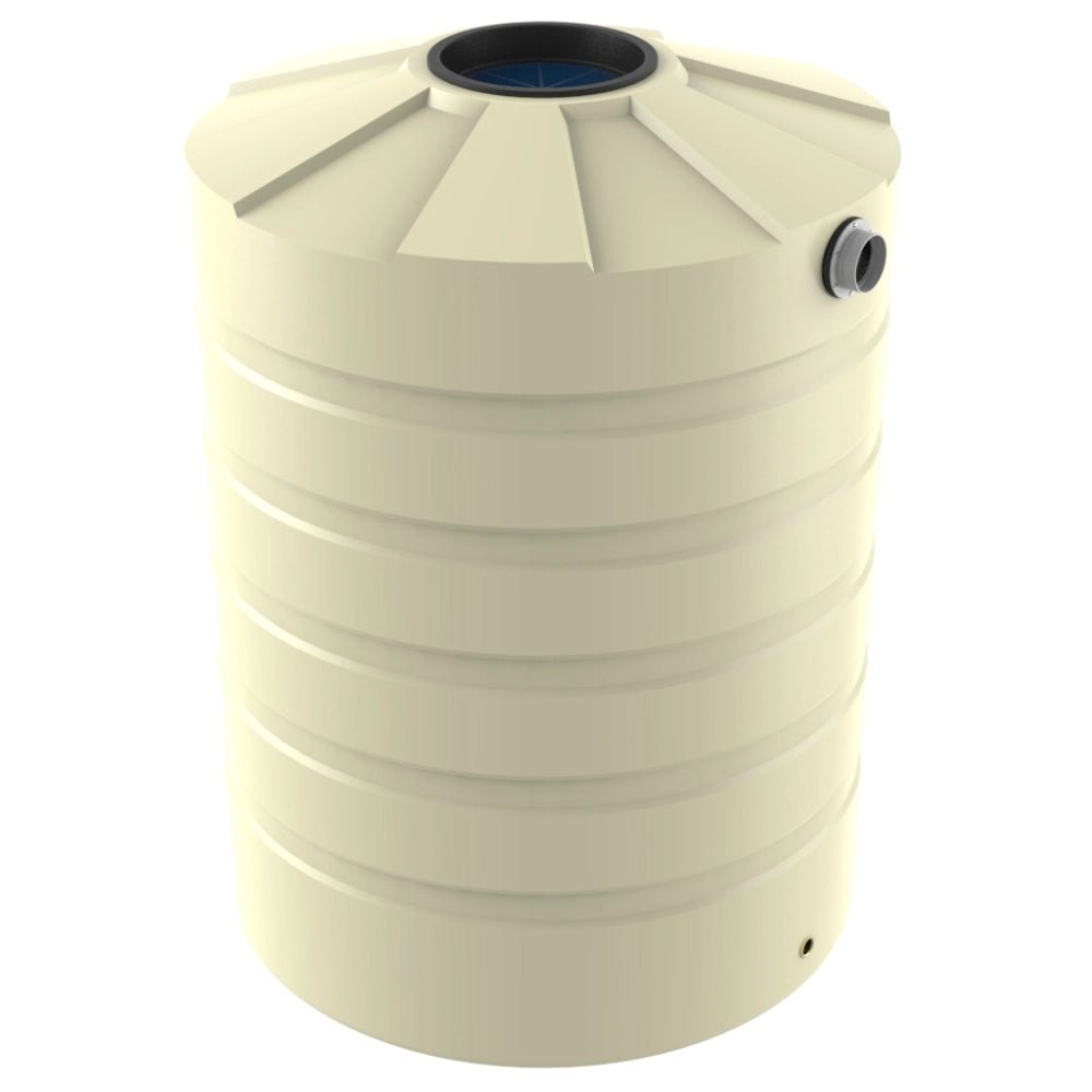 18719 - Tanks - Bushmans 1500L Round Water Tank - Smooth Cream - Austral Ag