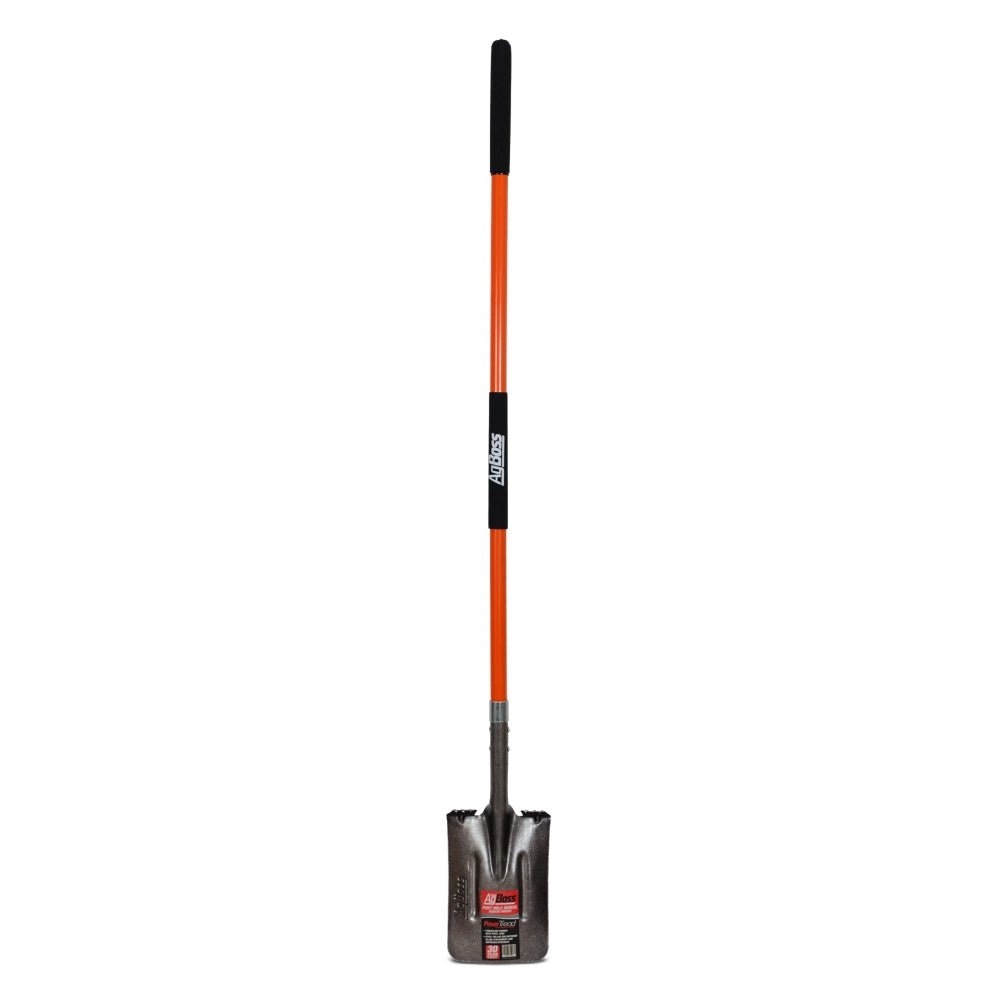 Deep Post Hole Square Shovel 18 Deg. Fibreglass Handle - Hardware - Austral Ag