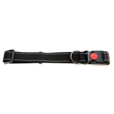 14139 - Animal Accessories - Dog Collar Webbing Reflective Strips - Black - 35 - 50cm - Austral Ag