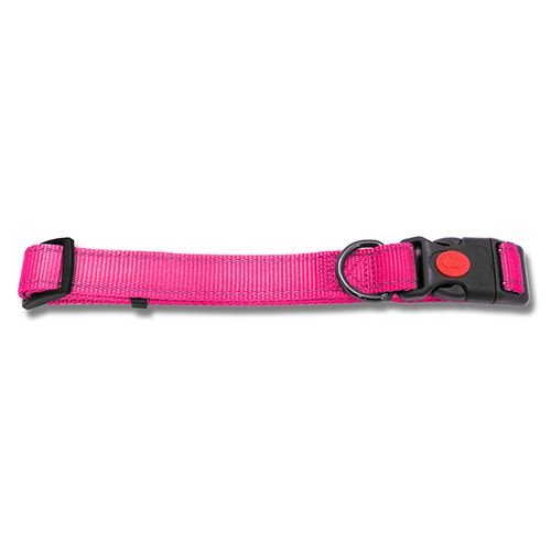 14136 - Animal Accessories - Dog Collar Webbing Reflective Strips - Pink - 20 - 35cm - Austral Ag