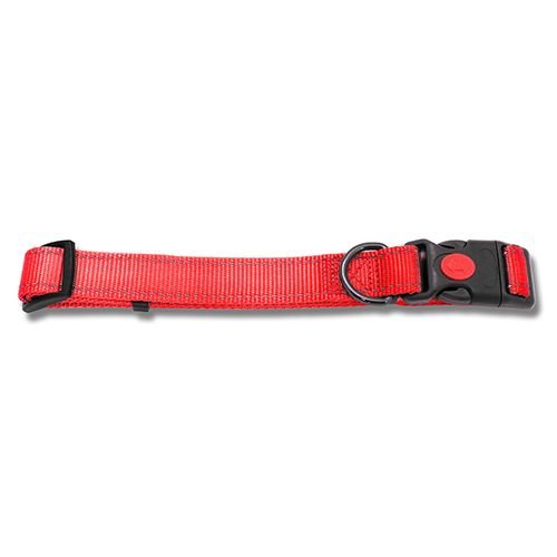 14133 - Animal Accessories - Dog Collar Webbing Reflective Strips - Red - 20 - 35cm - Austral Ag