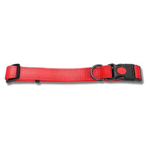 14141 - Animal Accessories - Dog Collar Webbing Reflective Strips - Red - 35 - 50cm - Austral Ag