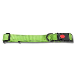 14140 - Animal Accessories - Dog Collar Webbing Reflective Strips - Green - 35 - 50cm - Austral Ag