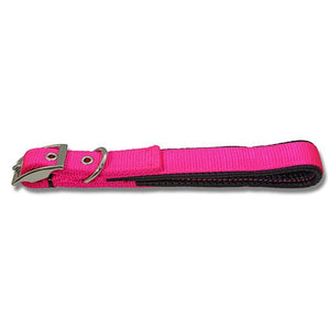 13906 - Animal Accessories - Dog Collar with Padding & Nylon Webbing - Pink - 35cm - Austral Ag