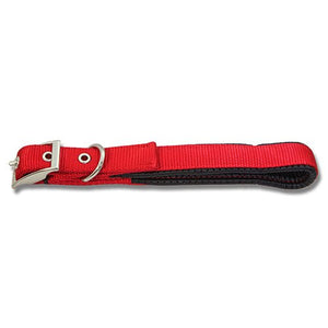 13917 - Animal Accessories - Dog Collar with Padding & Nylon Webbing - Red - 45cm - Austral Ag