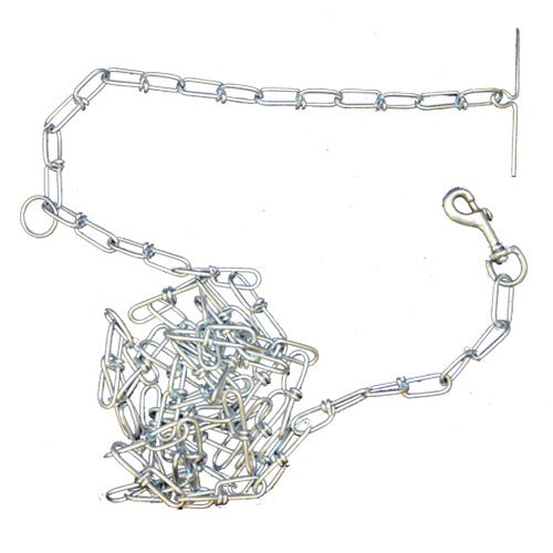 14281 - Animal Accessories - Dog Tie Out Chain with T Bar and Snap Hook - 3.5mm - 3m - Austral Ag