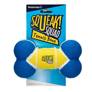 18542 - Animal Accessories - Dog Toy - Squeak Squad - Tennis Bone - Austral Ag