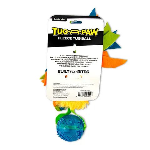 Dog Toy - Tug Paws - Fleece Tug Ball - Animal Accessories - Austral Ag