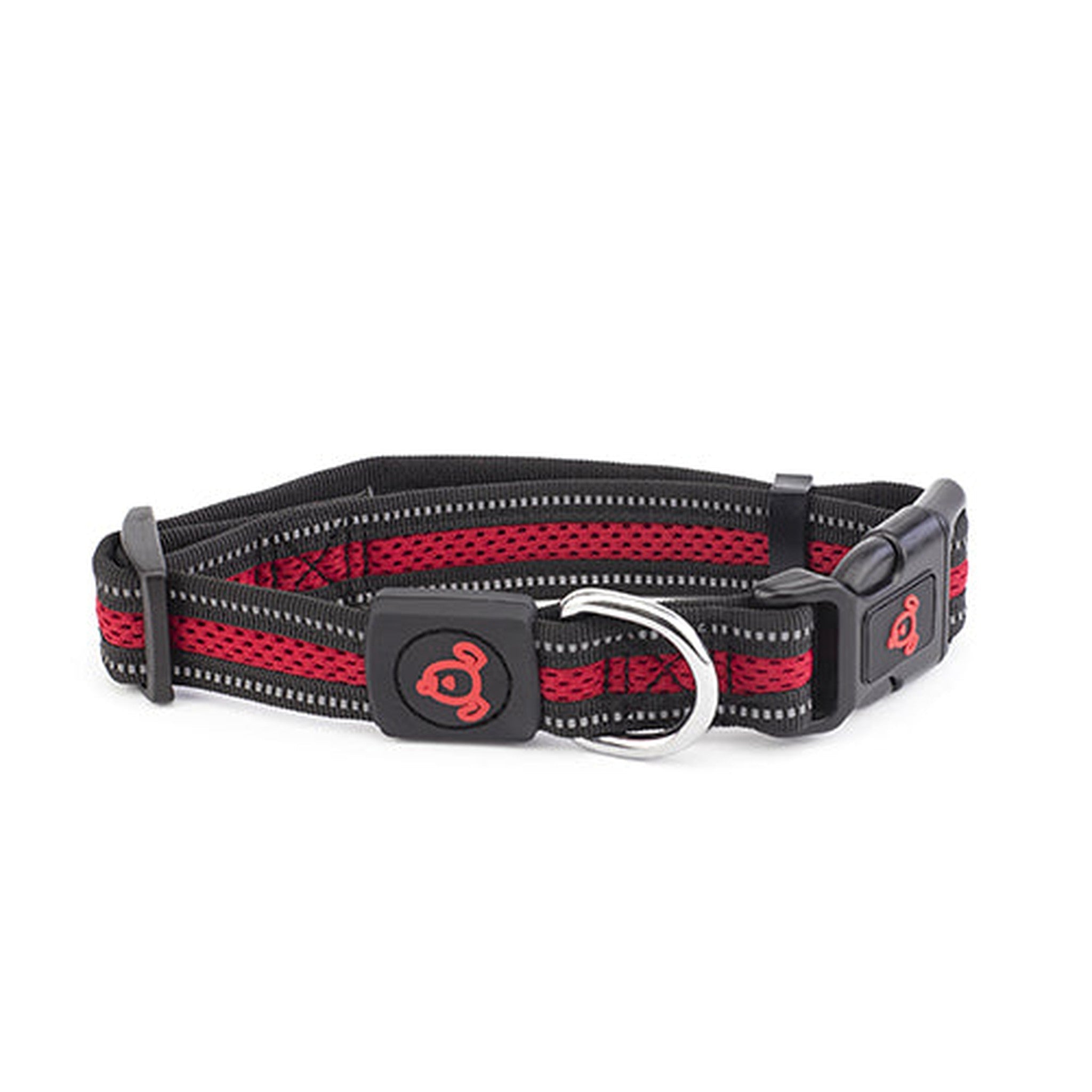 14210 - Animal Accessories - Double Layer Reflective Mesh Collar - Red - Medium - Austral Ag