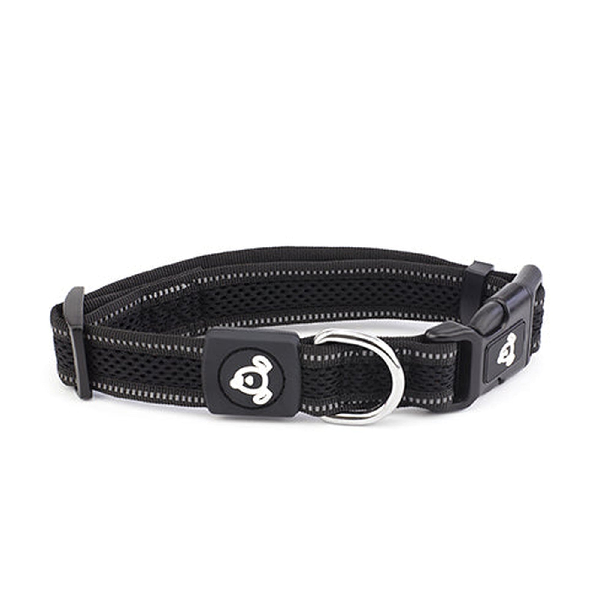 14209 - Animal Accessories - Double Layer Reflective Mesh Collar - Black - Medium - Austral Ag