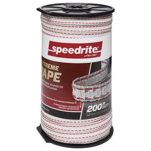 11242 - Fencing - Extreme Politape Electric Fencing Poly Tape White - 200m - Austral Ag