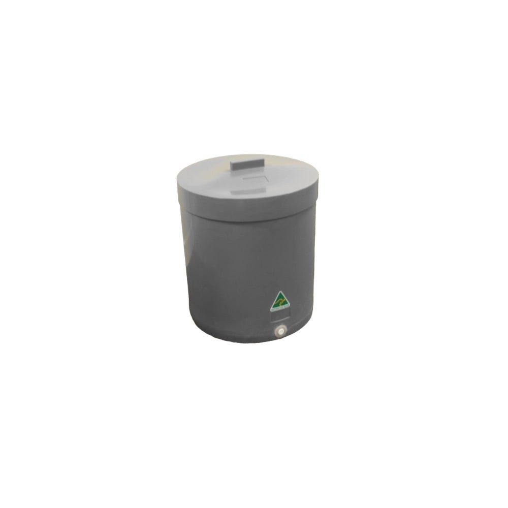 18007 - Animal Accessories - Feed Grazer Bin + Lid WITHOUT Inserts - Grey - Austral Ag
