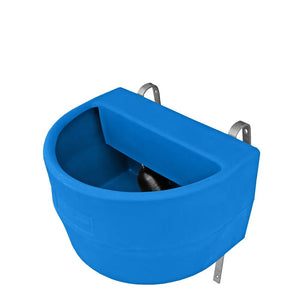 16157 - Livestock - Fence Drinker with Float, Cover and 2” Bung - 45L - Blue - Austral Ag