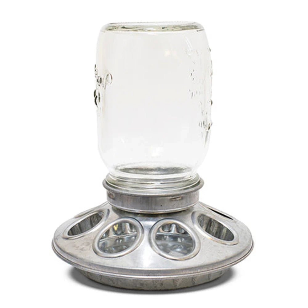 Galvanised Chick Feeder with Glass Mason Jar 1kg - Animal Accessories - Austral Ag