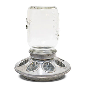 Galvanised Chick Feeder with Glass Mason Jar 1kg - Animal Accessories - Austral Ag
