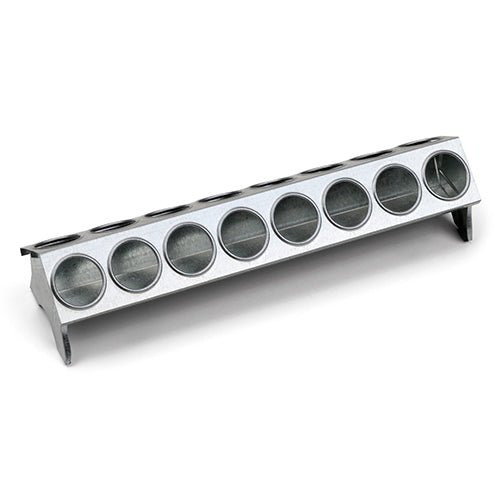 Galvanised Feed Trough with Holes Chicks Hole - Animal Accessories - Austral Ag
