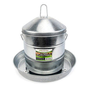 Galvanised Poultry Feeder with Handle - Animal Accessories - Austral Ag