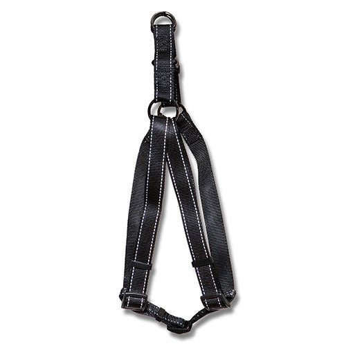 14163 - Animal Accessories - Harness Webbed Adjustable w Reflective Strips - Black - 30 - 50cm - Austral Ag